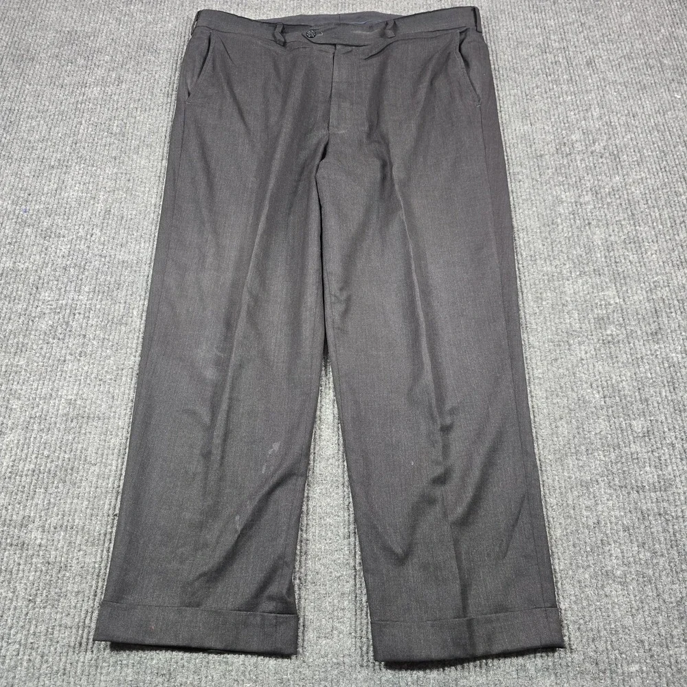 Brooks Brothers Suit Mens 44L 39W Gray Wool 1818 Regent Estrato Trabaldo